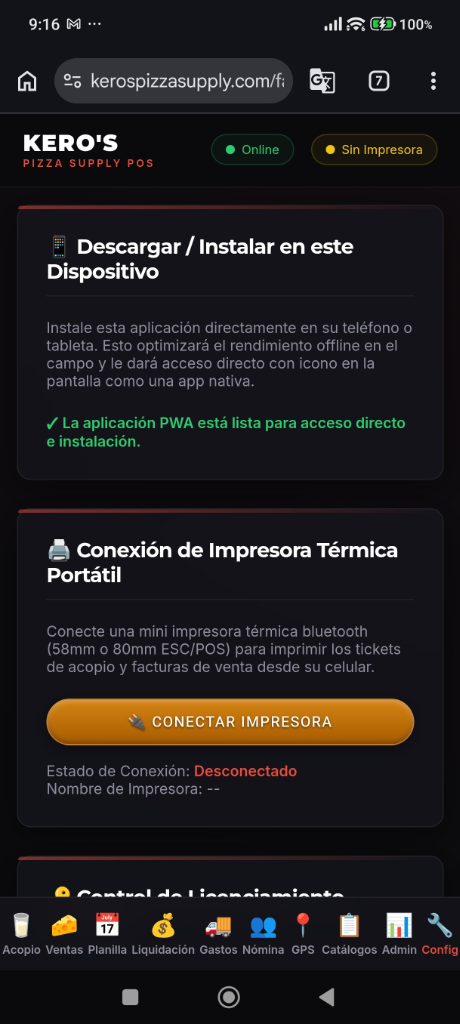 Instalación Móvil